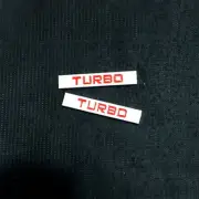2x Silver Chrome Red TURBO Metal Badge Emblem Decal Sticker Steering Sport Motor (for: MG)