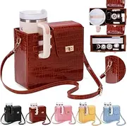 Orgonite Portable Shoulder Bag for Stanley Sports Shoulder Bags, Stanley Cup Bag Water Bottles Carry Bag for Stanley Cup Accessories, B03 Brown