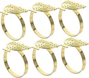 MOLUCKFU 6pcs Elegant Hanukkah Menorah Napkin Metal Holders for Festive Table Decor Stylish Serviette Buckles for Jewish Holiday Celebrations