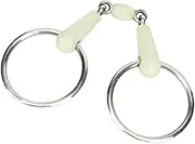 Horse Mouth Bit, Stainless Steel Ring Middle Rubber Apple Flavour Rust Resistance Loose Ring Horse Mouth Bit, Ring Snaffle Bit Horse Chew for Horse Training and Riding