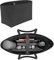 CLEXION Premium Tote Bag Organizer Insert,Multi-Pocket Purse Organizers,Compatible with Saint Laurent Tote E/W and More(SL), Black, AGC-B2-005