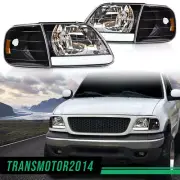 LED Strip Headlights & Corner Parking Lights Fit For 97-04 Ford Expedition Black (for: Ford)