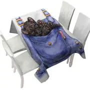 Cute Animal Art Black Panther Cub in a Pocket Tablecloth