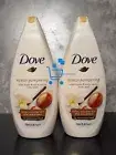 2 x750ml Dove Shea Butter & Warm Vanilla Body Wash Purely Pampering Softer Skin