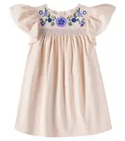[Louise Misha] Louise Misha Ana embroidered cotton and linen dress Y 10 pink