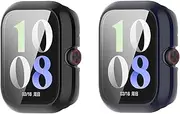 [2 Pack] Case Intended for IQOO WATCH GT, Full Wrap Hard PC Screen Protector Cover Cases, HD Tempered Film Tempered Glass for WATCH GT Smart Watch Accessories (2D)