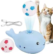 Whale Floating Ball Toy - Moving Ball Cat Teaser - Interactive Enrichment Toys with Built-in Fan, Boredom Buster, Pet Supplies for All Breeds