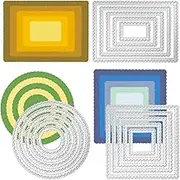 AFUNTA 3 PCS Dies - Rectangle & Round Card Making Supplies for Album Scrapbook