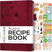 Clever Fox Recipe Book - Make Your Own Family Cookbook & Blank Recipe Notebook Organizer, Empty Cooking Journal to Write in Recipes, A5, Stores 60 Recipes, Burgundy