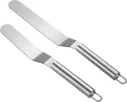 2 PCS Offset Spatula，Premium Stainless Steel Cake Decorating Tools - One Set In