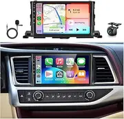 8Core 4G+64G Car Stereo for Toyota Highlander 2015-2019 Radio with 10.1inch 1280x720P QLED Touchscreen DPS 46EQ Bluetooth 5.0,Wireless CarPlay Android Auto MirrorLink,59UIs GPS WiFi +AHD Backup Camera