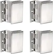 Glass Door Hinge,Bathroom Clamp,Pivot Hinges,4pcs Stainless Steel Glass Door Hinge, Office Door Glass Door Hinge, Glass Window Clip Slider