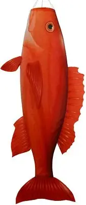 WINDSOCK--48" red Snapper Windsock, Diva, Spinner by In the Breeze