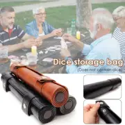 Dice Rolling Tray Mat Fittings Durable With Pocket Storage Bag Travel Pu Leather