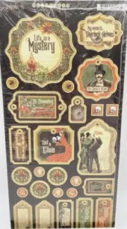 Graphic 45 Master Detective Collection Sherlock Clues Deeds 6" x 12" Chipboard