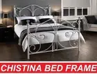 CLASSICAL CHRISTINA KING SINGLE DOUBLE QUEEN KING SIZE WHITE METAL BED FRAME