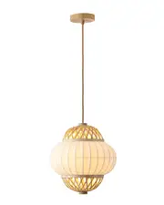 VidaLite Hikari Japanese Boho-Chic Mini Adjustable Height Pendant