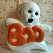 Halloween Durable Blow Molded 14" Lighted Boo Ghost Illuminated With Bulb