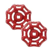 Outside Faucet Handles,2Pcs 5x5mm-Round Wheel Handle Water Spigot Handle(Red)