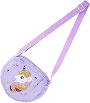 [WESIEVYA] Little Girls Unicorn Plush Bag Shoulder Bag Unicorn Pattern Crossbody Purse for Girls
