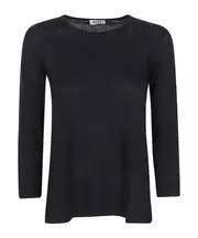 Plain jersey long-sleeved T-shirt 44,40 Black