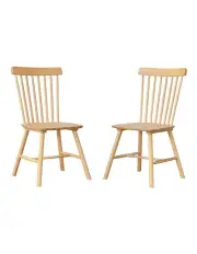 [Furb] Dining Chairs Wood Accent Kitchen Chair Set of 2 Soild in Natural