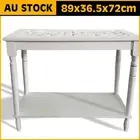 White Retro Wooden Console Table Side Tabletop Entry Display Desk Hallway 89cm