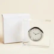 ANNA New York Modern Lucite Clock "Your time is now" Etched on Bottom Authentic