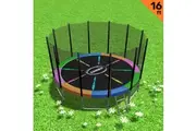 Blizzard 16ft Trampoline Round Outdoor Pad Mat Net Rainbow
