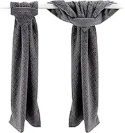 Grey Hand Towels with Hanging Loops - Gray Kitchen Towels, Hanging Kitchen Towels with Hanging Loop, Grey Dish Towels with Loops for Hanging, Oven Towel Loop Without Buttons or Snaps