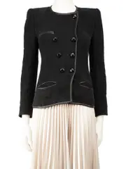 Black Herringbone Tweed Jacket