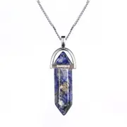 Lapis Lazuli Double Point Necklace - Free Chain - Stress • Communication • Inner Power • Intuition - Crystal Healing