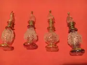 Set of 15 Mouth blown EGYPTIAN PERFUME BOTTLES Pyrex Gold Painted Glass 4"