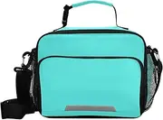 Medium Turquoise Kids Lunch Box Reusable Lunch Tote Bag Lunch Bags for School