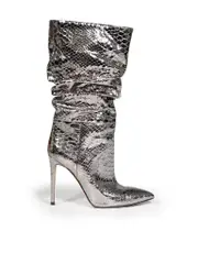 Silver Python Embossed Boots