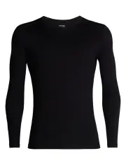 Icebreaker 260 Tech Mens Long Sleeve Merino Thermal Crewe - Black - XXL