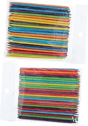 BELLIFFY Practical Manicure Tools 2packs Wooden Orange Sticks Nail Drill Rods for Manicure Decor Double-head Design for Nail Art Skin Pushing