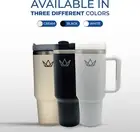 AAKA Double Wall Vacuum Insulated Tumbler, 40 oz, Lid, Straw, Cleaning Brush, 3