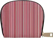[JEJEA] Plaid Red and Black Print Credit Card Holder Wallet, Small Card Holder Wallet with Zipper,Leather Card Holder, White, One Size