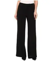 NWT $99 Adrianna Papell - Black Soft Wide Let Pants with Waist Tab. Sz 10