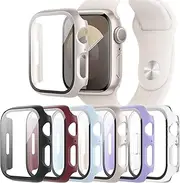 6-Pack Case Compatible with Apple Watch Series 10 46mm with Tempered Glass Screen Protector, Ultra-Thin Hard PC Protective Face Cover Bumper for iWatch 10 46mm