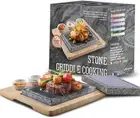 Artestia Cooking Stones for Steak, Indoor Grill Sizzling Hot Stone Set, stone