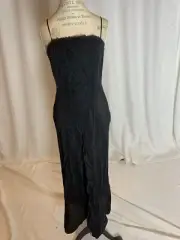 Rebecca Taylor Patchwork Lace Silk Maxi Dress, Size-6, Color-black, $425