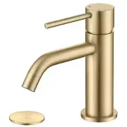 Brushed Gold Bathroom Faucet Single Handle Brass Sink Faucet Bathroom Single