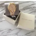 經典 MICHAEL KORS MK3493 素面 金色 玫瑰金 粉色錶盤 時尚錶 MK 錶 MK 手錶