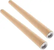 SHINEOFI 2pcs Paperboard Mailing Tubes Drawing Tube Storage for Blueprints Maps 3cm Diameter 2mm Thickness Brown