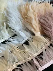 Ostrich Goose Mix Feather Trim Ribbon Fringing Price per 30cm DIY Craft Wedding