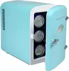 Retro Mini Fridge Cooler, For Home, Car, Dorm Room, 110V AC/12V 11.8"X7.1"X10.1"