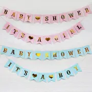 Baby Shower Party Bunting Hanging Letter Pull Flags Party Backgrounds Decorative