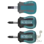 VESSEL Megadora Stubby Screwdriver -6,+1,+2, 25mm No.920 made in Japan